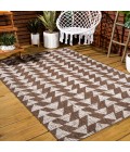SANTA MONICA Area Rug Andratx Modern Tribal Geometric Brown/Beige 3 ft. x 5 ft. Indoor/Outdoor Area Rug