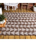 SANTA MONICA Area Rug Andratx Modern Tribal Geometric Brown/Beige 3 ft. x 5 ft. Indoor/Outdoor Area Rug