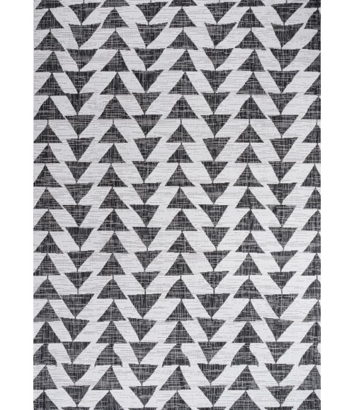 Andratx Modern Tribal Geometric Ivory/Black 3 ft. x 5 ft. Indoor/Outdoor Area Rug