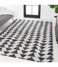 Andratx Modern Tribal Geometric Ivory/Black 3 ft. x 5 ft. Indoor/Outdoor Area Rug