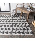 Andratx Modern Tribal Geometric Ivory/Black 3 ft. x 5 ft. Indoor/Outdoor Area Rug
