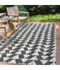SANTA MONICA Area Rug Andratx Modern Tribal Geometric Black/Ivory 8 ft. x 10 ft. Indoor/Outdoor Area Rug