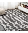 SANTA MONICA Area Rug Andratx Modern Tribal Geometric Black/Ivory 8 ft. x 10 ft. Indoor/Outdoor Area Rug