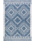 Marokko Diamond Tribal Medallion Blue/Ivory 4 ft. x 6 ft. Indoor/Outdoor Area Rug