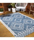 Marokko Diamond Tribal Medallion Blue/Ivory 4 ft. x 6 ft. Indoor/Outdoor Area Rug
