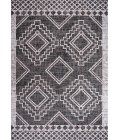 SANTA MONICA Area Rug Marokko Diamond Tribal Medallion Black/Ivory 4 ft. x 6 ft. Indoor/Outdoor Area Rug