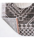 SANTA MONICA Area Rug Marokko Diamond Tribal Medallion Black/Ivory 4 ft. x 6 ft. Indoor/Outdoor Area Rug