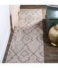 SANTA MONICA Area Rug Carwa Tribal Diamond Trellis Beige/Brown 2 ft. x 10 ft. Indoor/Outdoor Runner Rug