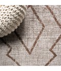 SANTA MONICA Area Rug Carwa Tribal Diamond Trellis Beige/Brown 2 ft. x 10 ft. Indoor/Outdoor Runner Rug