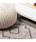 SANTA MONICA Area Rug Carwa Tribal Diamond Trellis Beige/Brown 2 ft. x 10 ft. Indoor/Outdoor Runner Rug