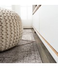 SANTA MONICA Area Rug Carwa Tribal Diamond Trellis Beige/Brown 2 ft. x 10 ft. Indoor/Outdoor Runner Rug