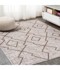 SANTA MONICA Area Rug Carwa Tribal Diamond Trellis Beige/Brown 4 ft. x 6 ft. Indoor/Outdoor Area Rug