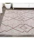 SANTA MONICA Area Rug Carwa Tribal Diamond Trellis Beige/Brown 4 ft. x 6 ft. Indoor/Outdoor Area Rug