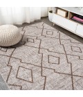 SANTA MONICA Area Rug Carwa Tribal Diamond Trellis Beige/Brown 4 ft. x 6 ft. Indoor/Outdoor Area Rug
