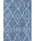 SANTA MONICA Area Rug Carwa Tribal Diamond Trellis Blue/Ivory 8 ft. x 10 ft. Indoor/Outdoor Area Rug