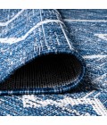 SANTA MONICA Area Rug Carwa Tribal Diamond Trellis Blue/Ivory 2 ft. x 8 ft. Indoor/Outdoor Runner Rug