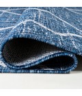 SANTA MONICA Area Rug Carwa Tribal Diamond Trellis Blue/Ivory 2 ft. x 8 ft. Indoor/Outdoor Runner Rug