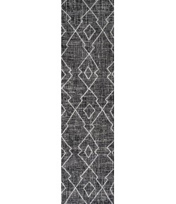 Jonathany Santa Monica SMB128E Black/Ivory Area Rug 2 ft. 2 in. X 10 ft. Runner