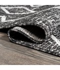 SANTA MONICA Area Rug Carwa Tribal Diamond Trellis Black/Ivory 2 ft. x 10 ft. Indoor/Outdoor Runner Rug