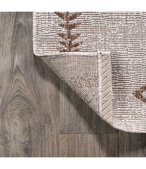 SANTA MONICA Area Rug Derya Tribal Diamond Trellis Beige/Brown 2 ft. x 10 ft. Indoor/Outdoor Runner Rug
