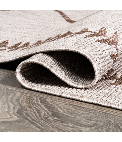 SANTA MONICA Area Rug Derya Tribal Diamond Trellis Beige/Brown 2 ft. x 10 ft. Indoor/Outdoor Runner Rug