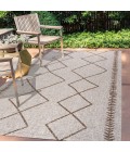 Derya Tribal Diamond Trellis Beige/Brown 8 ft. x 10 ft. Indoor/Outdoor Area Rug