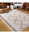 Derya Tribal Diamond Trellis Beige/Brown 8 ft. x 10 ft. Indoor/Outdoor Area Rug