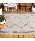 Derya Tribal Diamond Trellis Beige/Brown 8 ft. x 10 ft. Indoor/Outdoor Area Rug