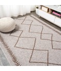 Derya Tribal Diamond Trellis Beige/Brown 8 ft. x 10 ft. Indoor/Outdoor Area Rug