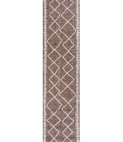 Jonathany Santa Monica SMB129B Brown/Beige Area Rug 2 ft. 2 in. X 10 ft. Runner