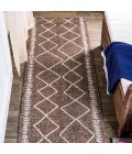 SANTA MONICA Area Rug Derya Tribal Diamond Trellis Brown/Beige 2 ft. x 8 ft. Indoor/Outdoor Runner Rug