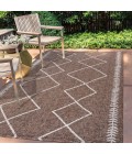 SANTA MONICA Area Rug Derya Tribal Diamond Trellis Brown/Beige 8 ft. x 10 ft. Indoor/Outdoor Area Rug