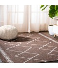 SANTA MONICA Area Rug Derya Tribal Diamond Trellis Brown/Beige 8 ft. x 10 ft. Indoor/Outdoor Area Rug
