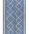 SANTA MONICA Area Rug Derya Tribal Diamond Trellis Blue/Ivory 5 ft. x 8 ft. Indoor/Outdoor Area Rug