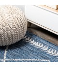 SANTA MONICA Area Rug Derya Tribal Diamond Trellis Blue/Ivory 2 ft. x 10 ft. Indoor/Outdoor Runner Rug