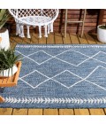 SANTA MONICA Area Rug Derya Tribal Diamond Trellis Blue/Ivory 5 ft. x 8 ft. Indoor/Outdoor Area Rug