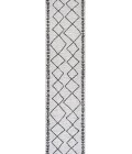SANTA MONICA Area Rug Derya Tribal Diamond Trellis Ivory/Black 2 ft. x 8 ft. Indoor/Outdoor Runner Rug