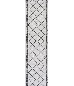 Jonathany Santa Monica SMB129D Ivory/Black Area Rug 2 ft. 2 in. X 8 ft. Runner