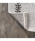 SANTA MONICA Area Rug Derya Tribal Diamond Trellis Ivory/Black 2 ft. x 8 ft. Indoor/Outdoor Runner Rug