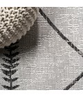 SANTA MONICA Area Rug Derya Tribal Diamond Trellis Ivory/Black 2 ft. x 8 ft. Indoor/Outdoor Runner Rug