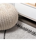 SANTA MONICA Area Rug Derya Tribal Diamond Trellis Ivory/Black 2 ft. x 8 ft. Indoor/Outdoor Runner Rug