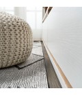 SANTA MONICA Area Rug Derya Tribal Diamond Trellis Ivory/Black 2 ft. x 8 ft. Indoor/Outdoor Runner Rug