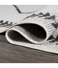 SANTA MONICA Area Rug Derya Tribal Diamond Trellis Ivory/Black 2 ft. x 8 ft. Indoor/Outdoor Runner Rug