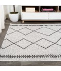 SANTA MONICA Area Rug Derya Tribal Diamond Trellis Ivory/Black 8 ft. x 10 ft. Indoor/Outdoor Area Rug