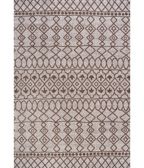 Kafel Tribal Bohemian Beige/Brown 4 ft. x 6 ft. Indoor/Outdoor Area Rug