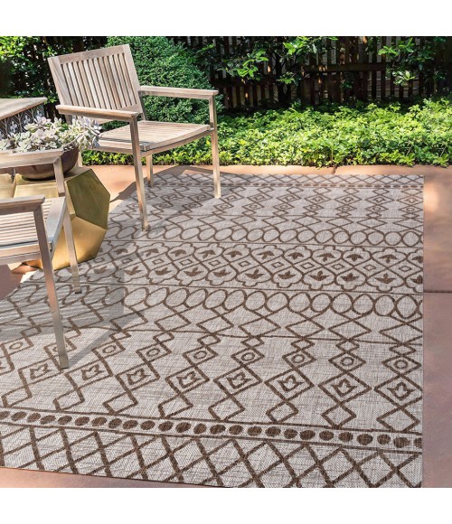 Kafel Tribal Bohemian Beige/Brown 4 ft. x 6 ft. Indoor/Outdoor Area Rug