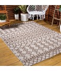 Kafel Tribal Bohemian Beige/Brown 4 ft. x 6 ft. Indoor/Outdoor Area Rug