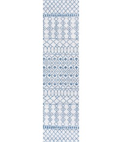 Jonathany Santa Monica SMB130C Ivory/Blue Area Rug 2 ft. 2 in. X 8 ft. Runner