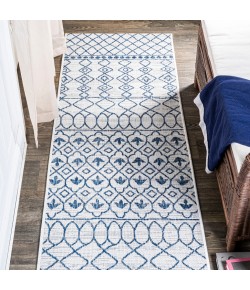 Jonathany Santa Monica SMB130C Ivory/Blue Area Rug 2 ft. 2 in. X 8 ft. Runner