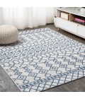 Kafel Tribal Bohemian Ivory/Blue 3 ft. x 5 ft. Indoor/Outdoor Area Rug